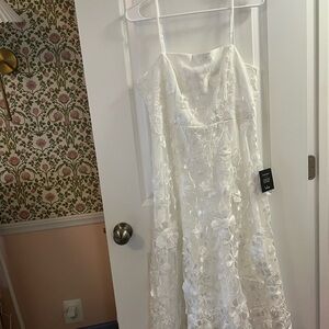 Lulus White Floral Lace Dress